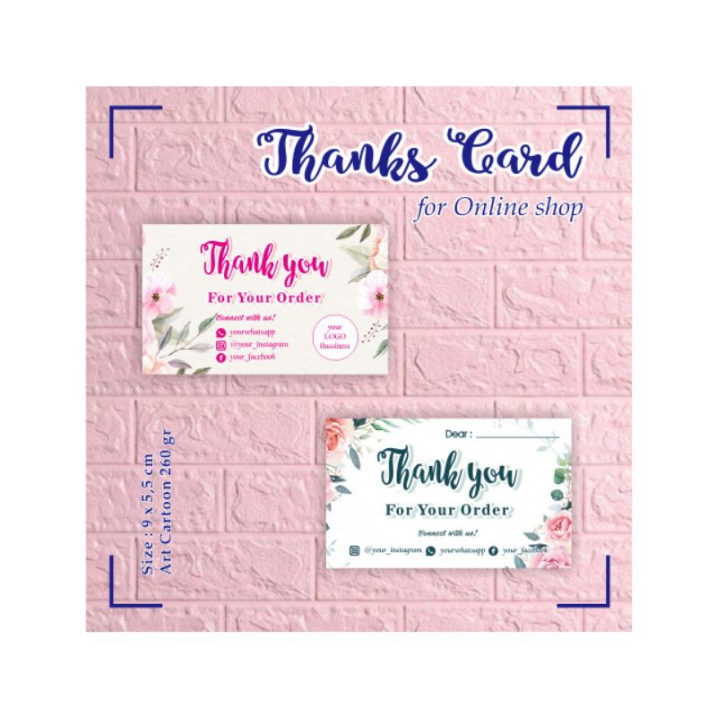 

Thank You Card / Thanks Card / Souvenir / Ucapan Terima Kasih / Birthday Card