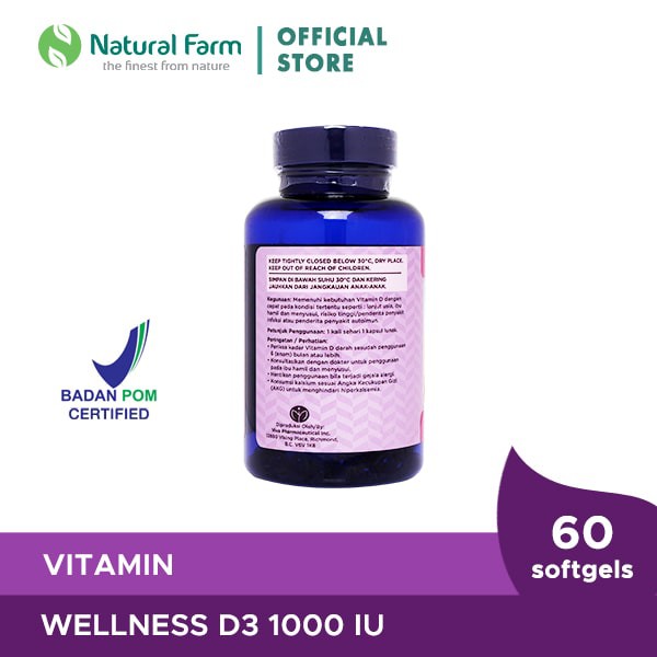 WELLNESS VIT D3 1000 I.U / 60 SOFTGELS