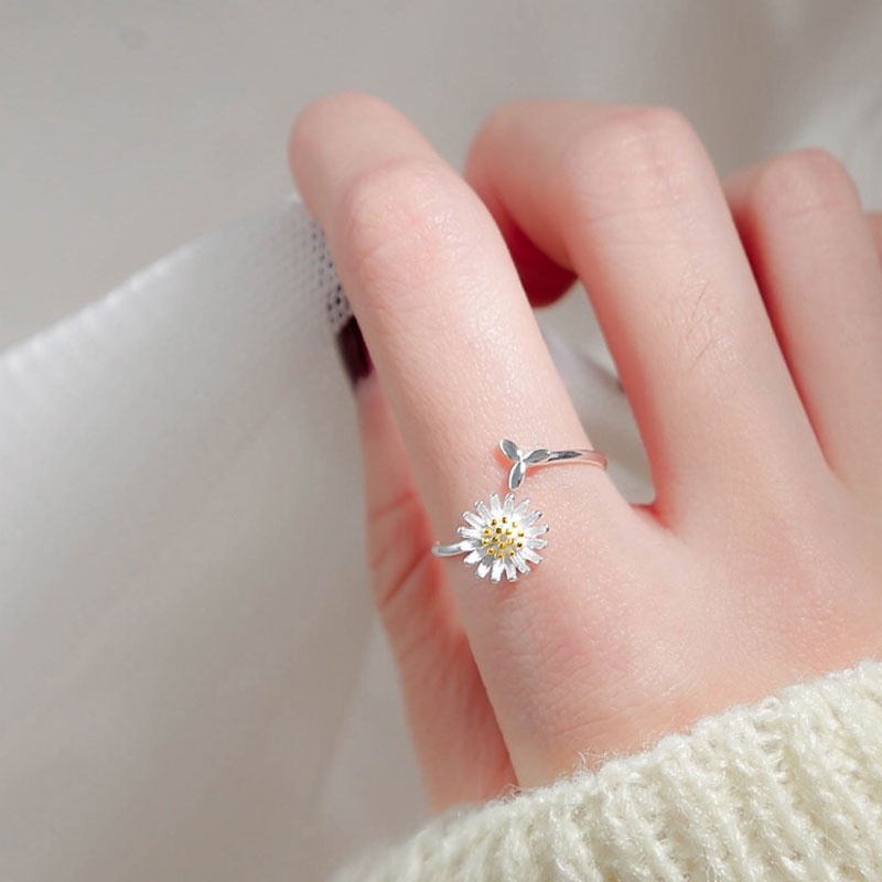 Korean Cincin Daisy Bunga Untuk Wanita Fashion Aksesoris -PD