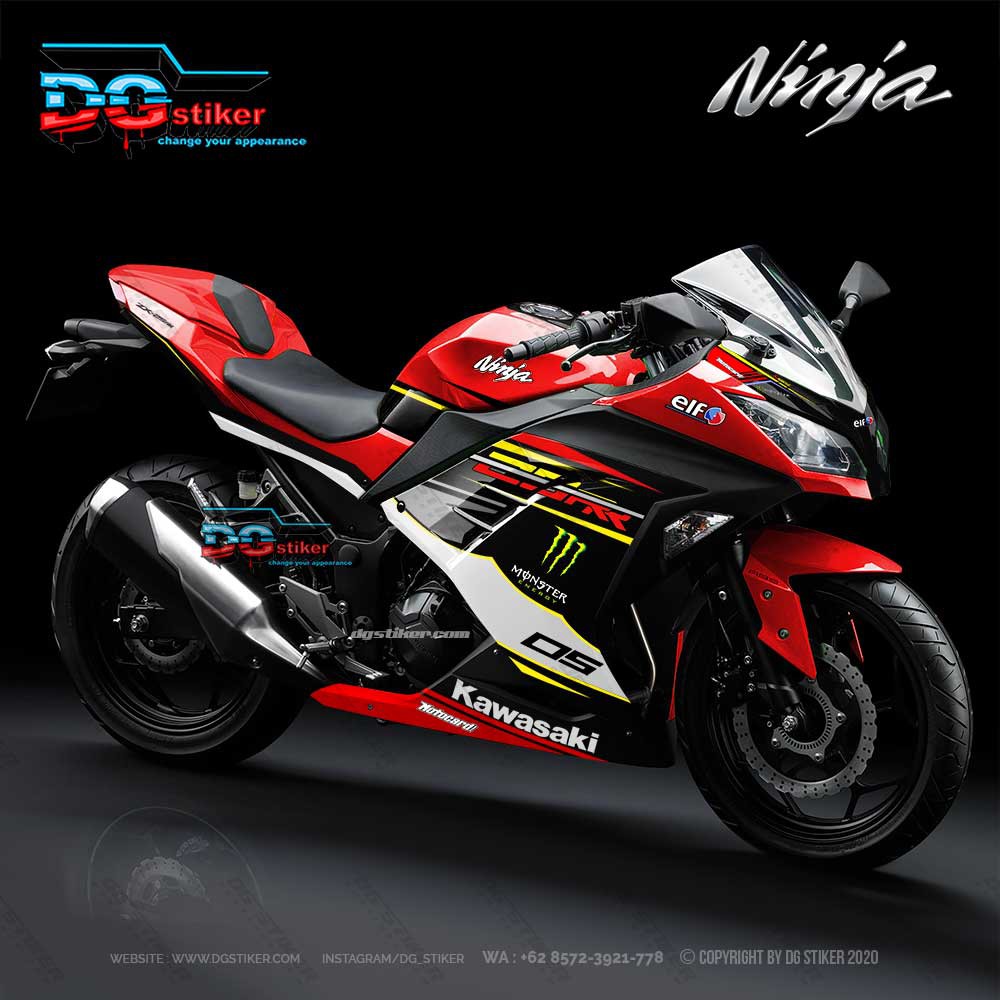 New Design Decal Striping Ninja 250 Fi Merah 2018 DG Stiker