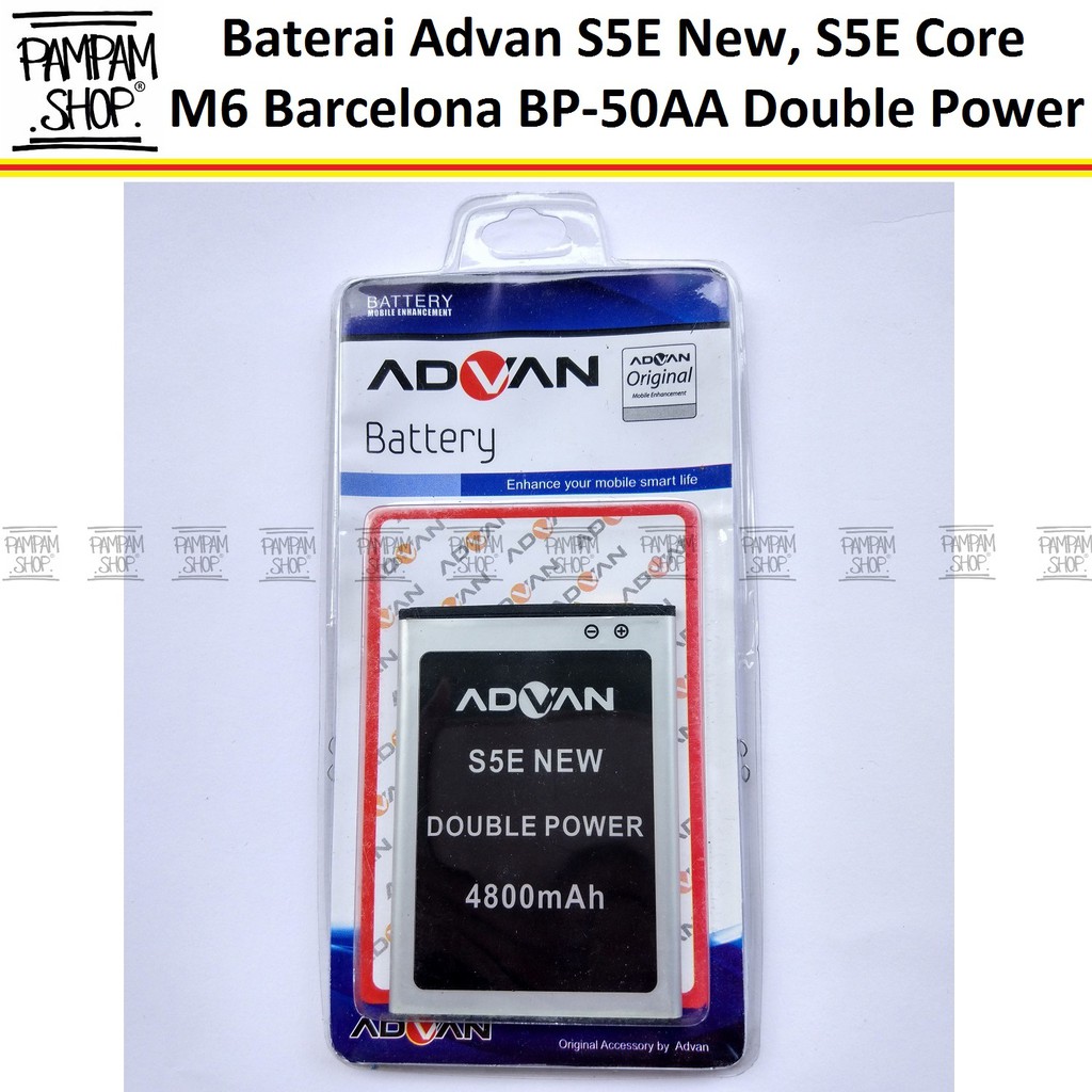 Baterai Advan S5E New Core M6 Barcelona BP50AA BP-50AA Original Double Power Batre Batrai