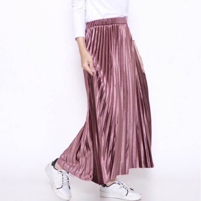 ROK PLISKET BLUDRU PREMIUM  / VELVET SKIRT / ROK PLISKET BLUDRU PANJANG