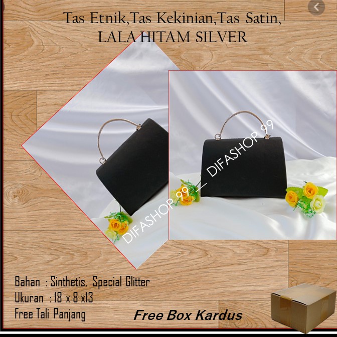 Tas Kecil,Tas Imut,Tas Kondangan,LALA HITAM SILVER,DIFASHOP 99
