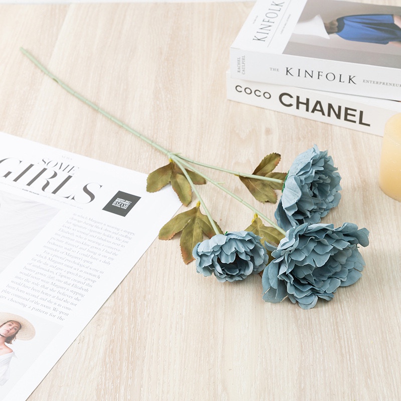 [3 Tangkai] Bunga Peony Premium X3 Artificial / Bunga Palsu Dekorasi Nikah Wedding Pesta-2