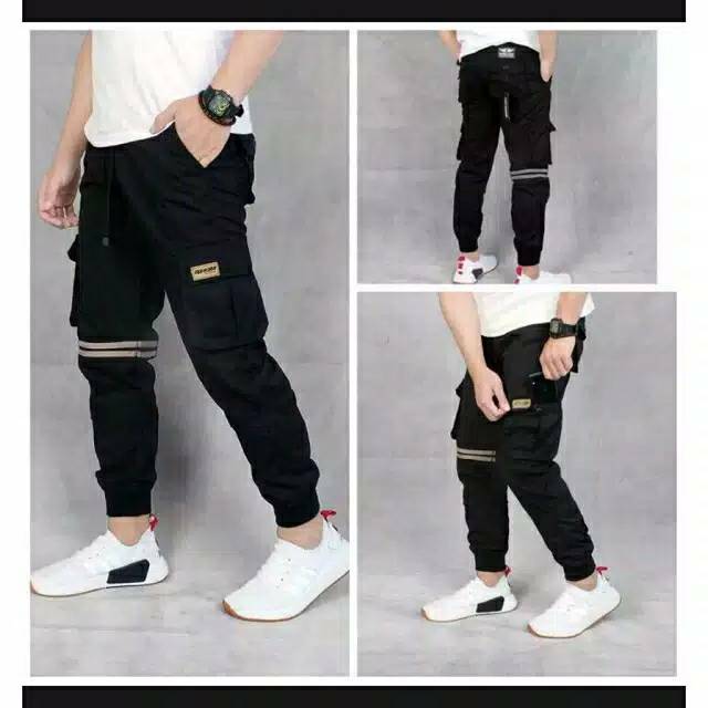  Celana  jogger cargo  joger list sweatpant original ELDR 