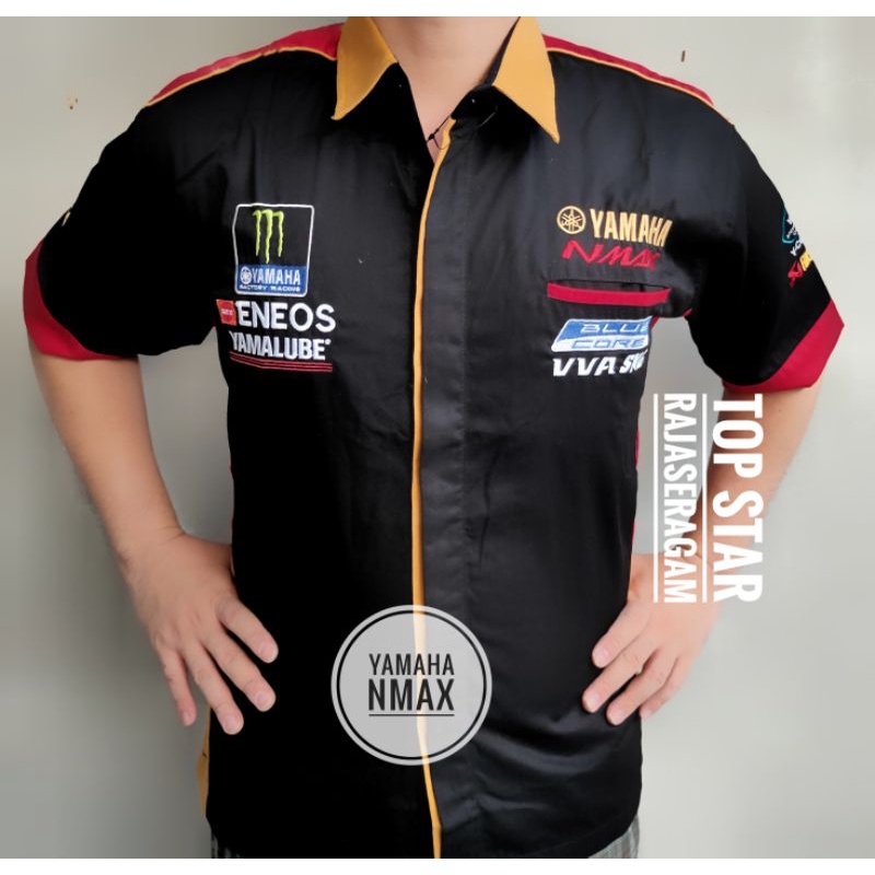 Baju Otomotif YAMAHA NMAX Seragam Komunitas Motor GP Kemeja N MAX Hobi Bordir Moto GP