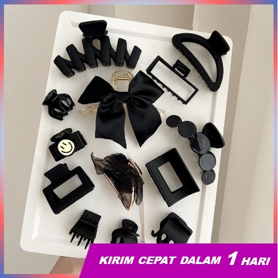 Super66 Jepit Black Series Korean style/ Aksessoris Rambut/ Jepit Rambut Korean Style/ Jedai Besar/Korean Hair Claw