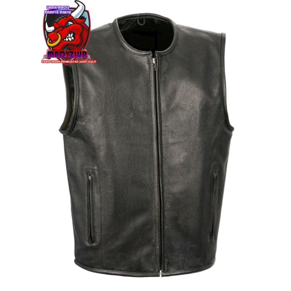 Rompi Kulit / Leather Vest Bahan Original Kulit Domba Asli Magetan Bahan Tebal dan Lentur