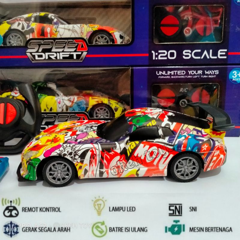 Mobil RC speed drift charger grafiti model scale 1:20