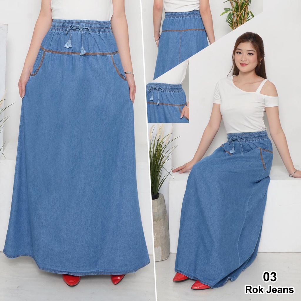 Rok Panjang Mayung Jeans Wanita - Rok Jeans Wanita