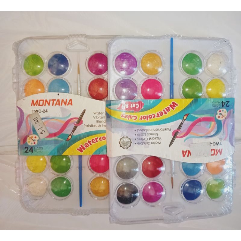 

CAT AIR LUKIS WATER COLOUR CAKE PAINT 24W Montana