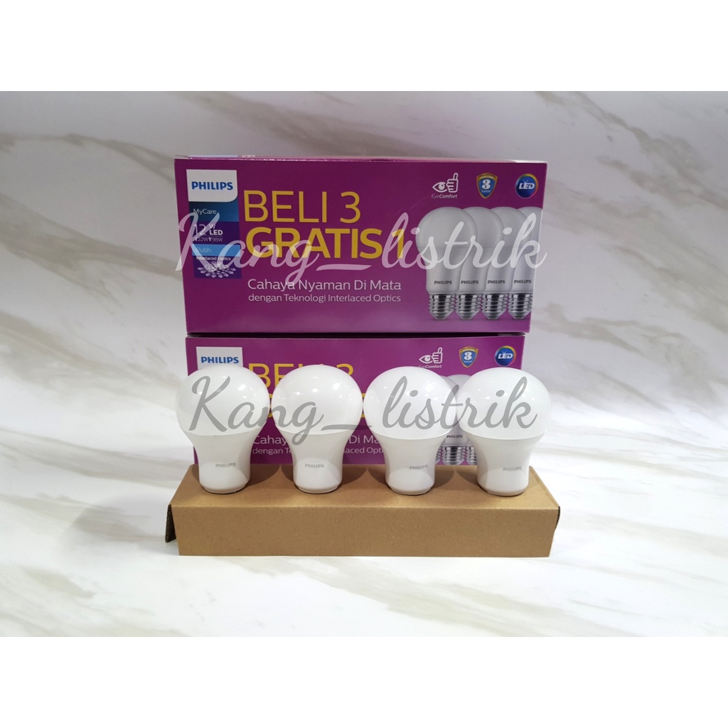 Lampu LED Paket PHILIPS 12 Watt Mycare Multipack