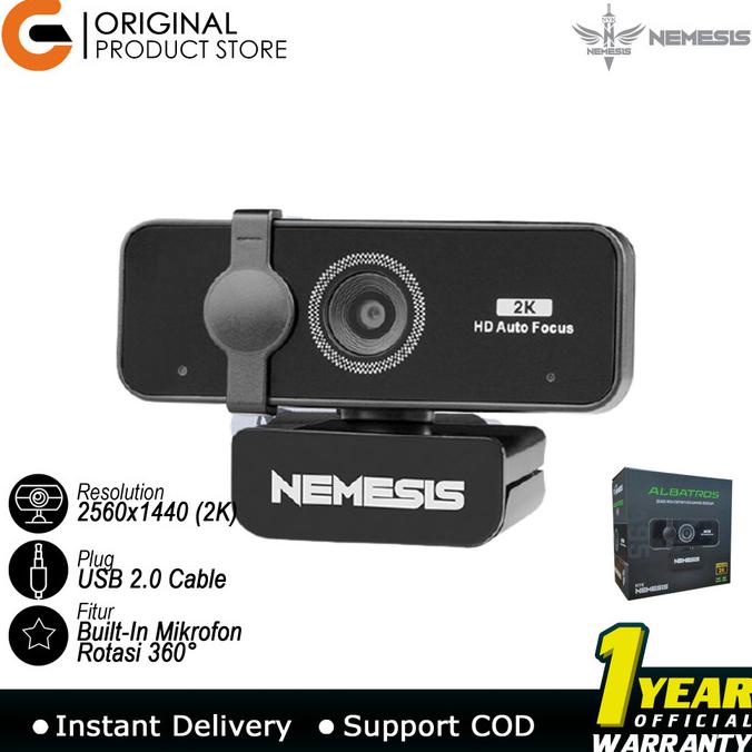PROMO NYK Nemesis Quad High Definition Gaming Webcam Albatros A95 - ORIGINAL - Hitam