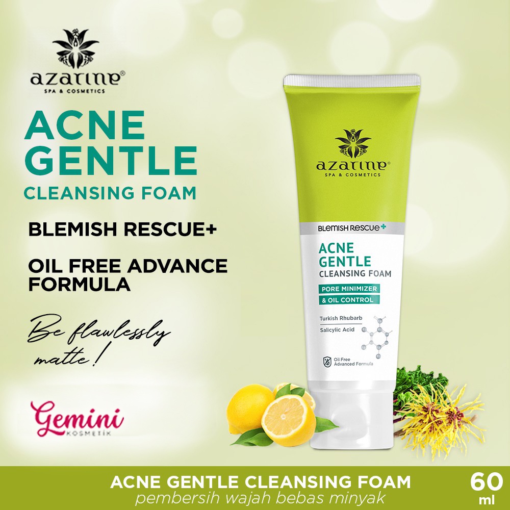 Azarine Acne Gentle Cleansing Foam 60ml | Azarine Acne Pembersih Muka Face Wash