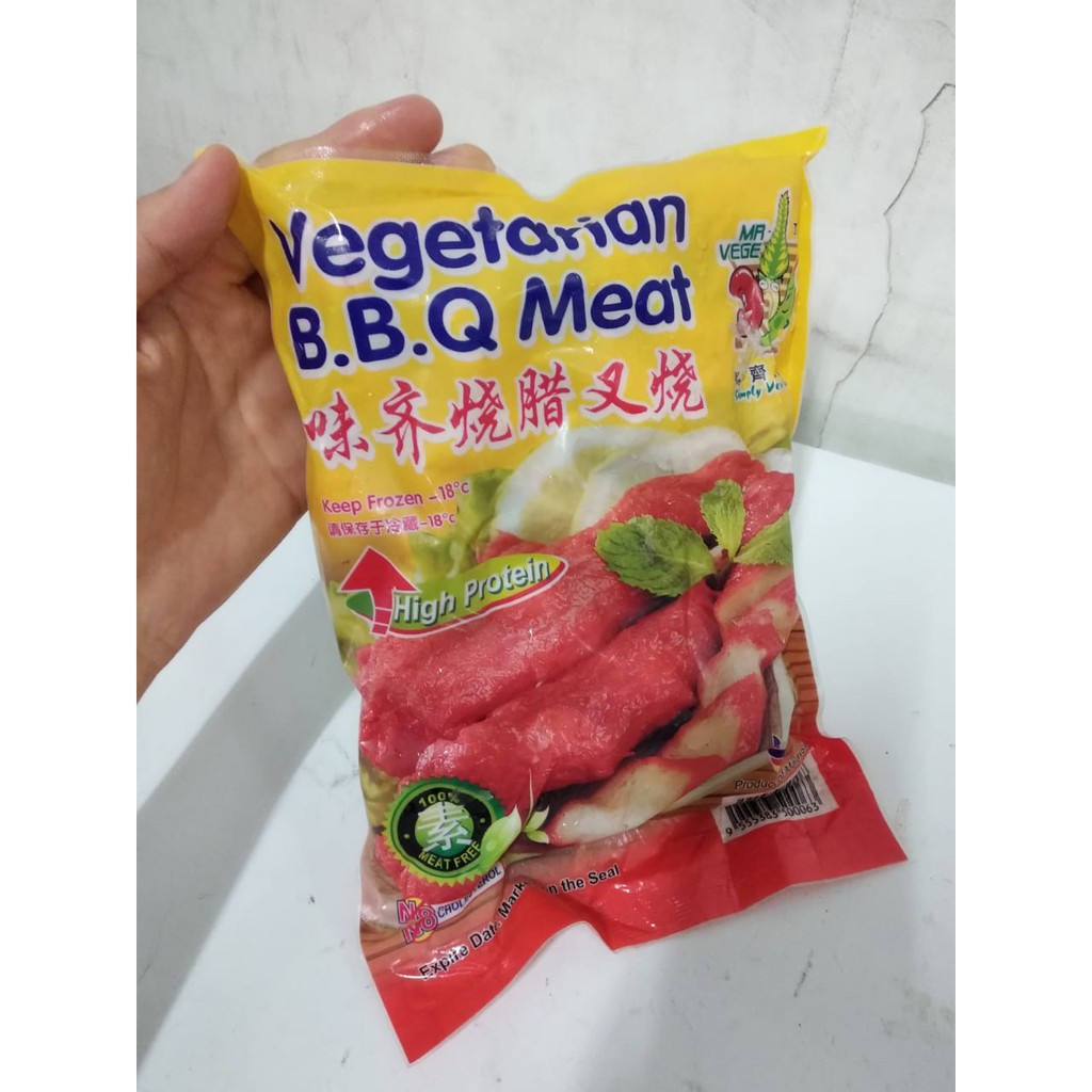 

Mr.Vege BBQ Meat/Char Sao Vegetarian/Cha Siu Kedelai/daging merah 1kg