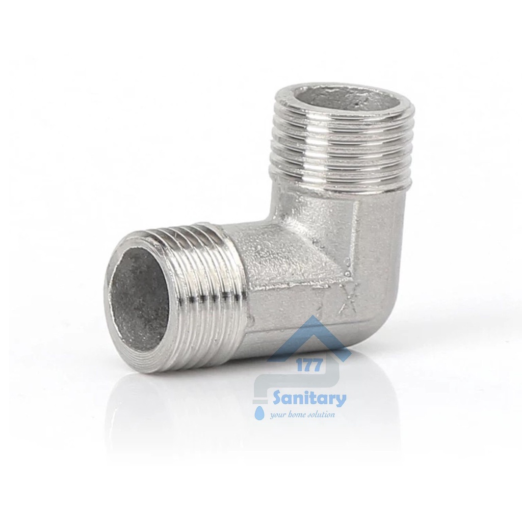 Keni Knie Stainless 304 Drat Luar uk 1/2Inch E11 - Fitting pipe stenlis sambungan Pipa nepel keni kn