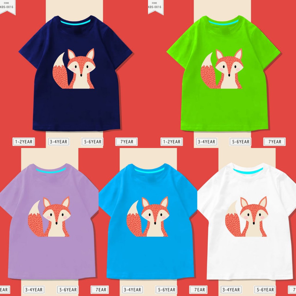 Baju Anak T-rex fox/ Kaos Anak Distro DTF Anak Laki Laki dan Perempuan / Unisex / Motif kartun /kids