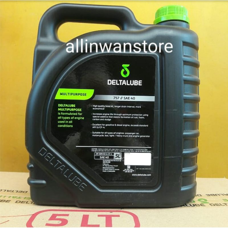 Oli Deltalube Multipurpose 757 SAE 40 API Service SJ CF-4 isi 5 Liter Multi purpose isi 5L Original Product 100%