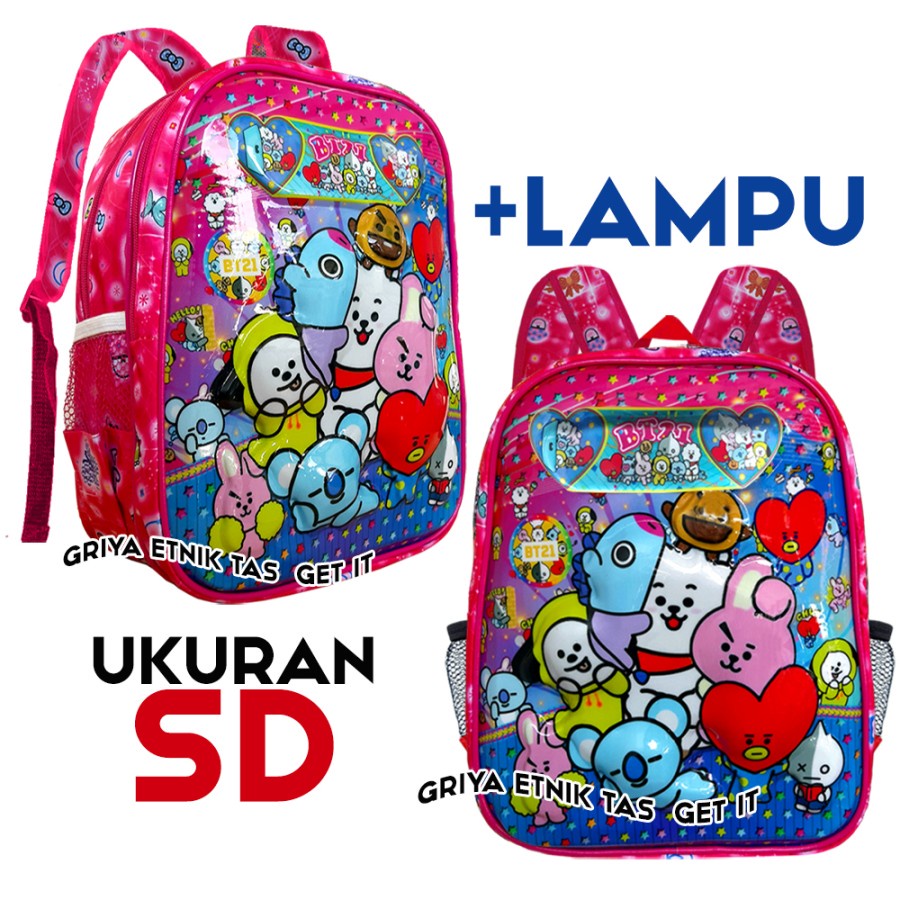 tas anak perempuan BT21 - tas anak karakter - tas anak perempuan terbaru 2021 -tas anak sd perempuan