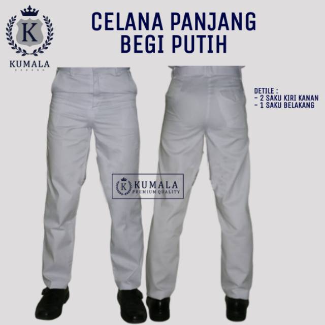 Seragam Sekolah Celana Panjang Putih SMP SMA Kuliah Kerja Seragam Sekolah Celana Panjang Putih SMP SMA Kuliah Kerja