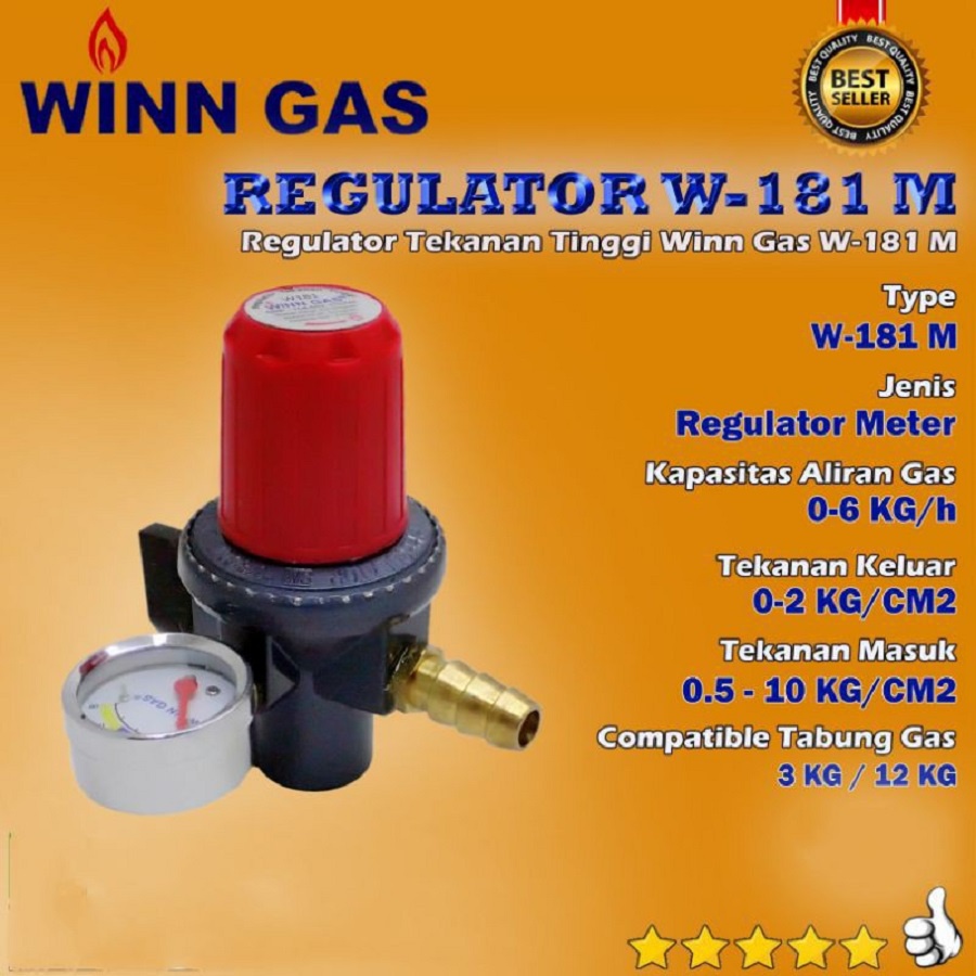 REGULATOR GAS WINN GAS W 181M TEKANAN TINGGI METERAN KEPALA REGULATOR GAS