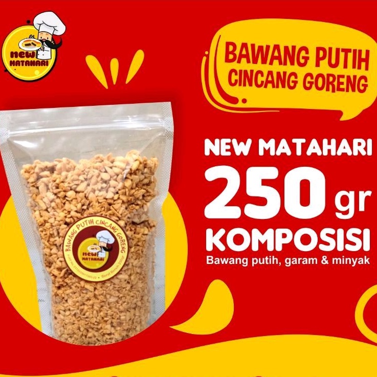 

Bawang Putih Cincang Goreng 250gr "New Matahari