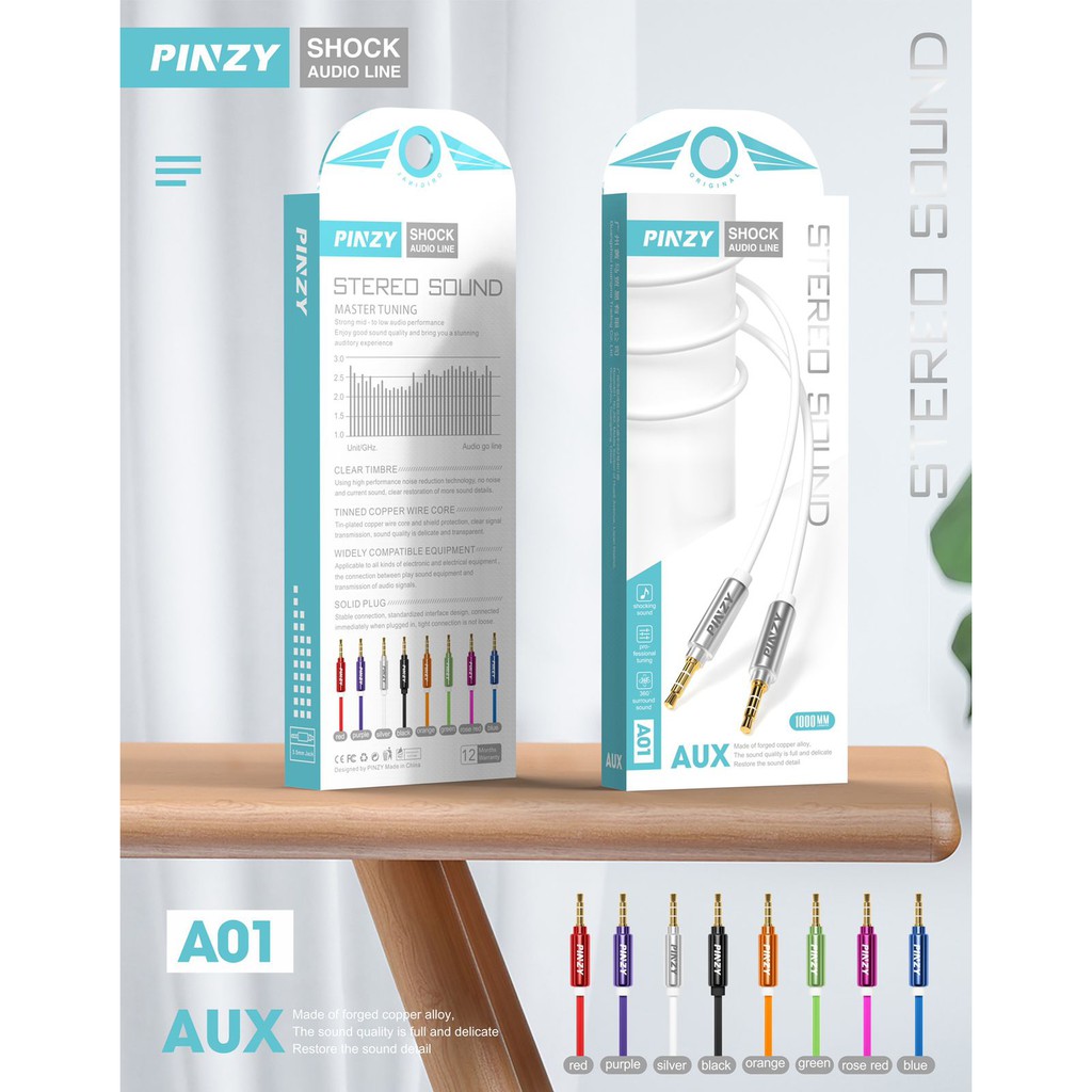 PINZY A01 Aux Audio Cable 3.5mm - Kabel Jack Audio 3.5mm PINZY A01