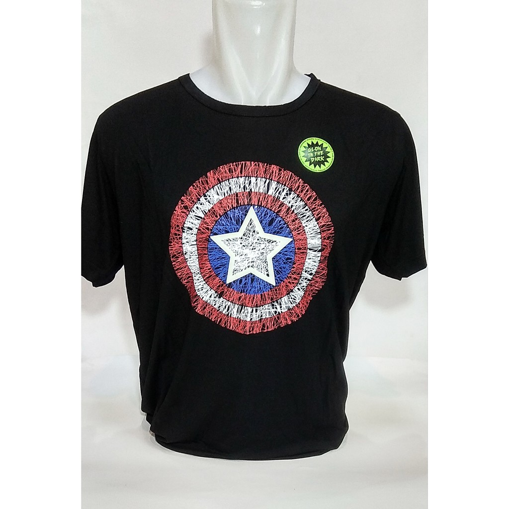 Baju Kaos Big Size Superhero Captain America Glow In The Dark Jumbo XL - XXXL