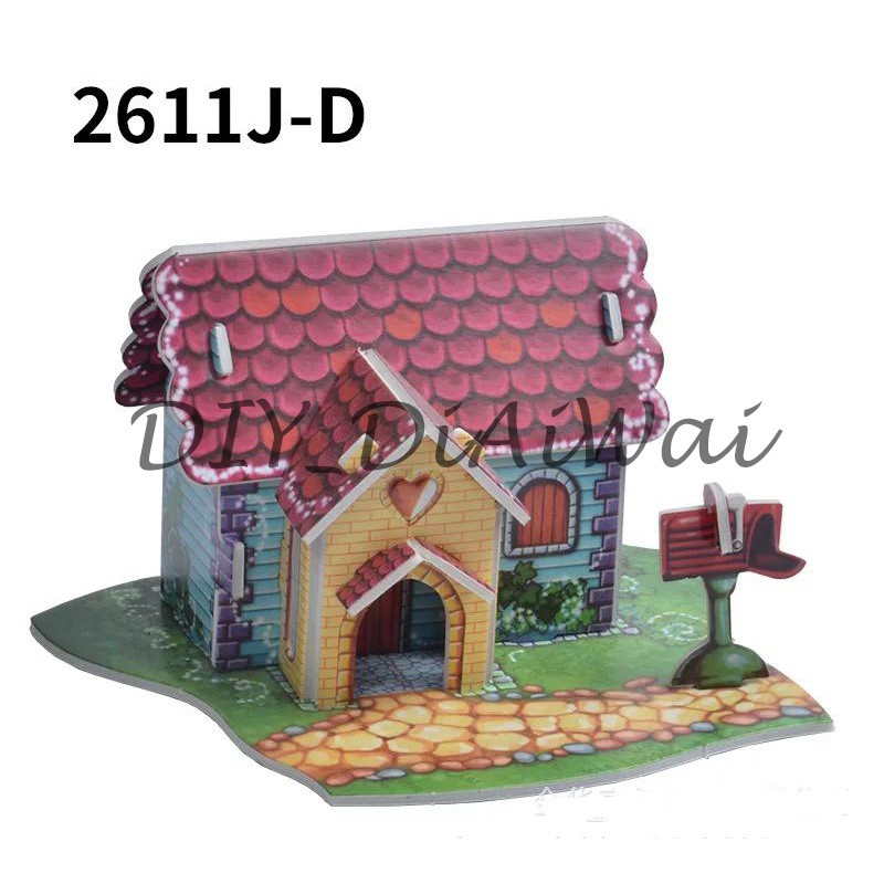 Puzzle 3D DIY bahan foam &amp; paper LITTLE VILLA mainan puzzle edukasi anak (kado,pajangan,dekorasi)