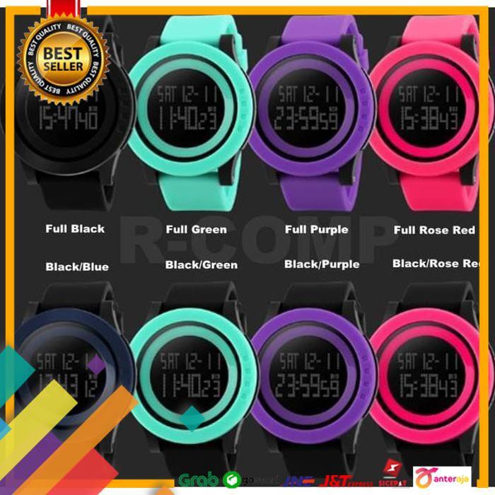 SALE.. JAM TANGAN WANITA DIGITAL SKMEI 1193 BK LIGHT GREEN WTR RESISTANT 50M ..TERLARIS
