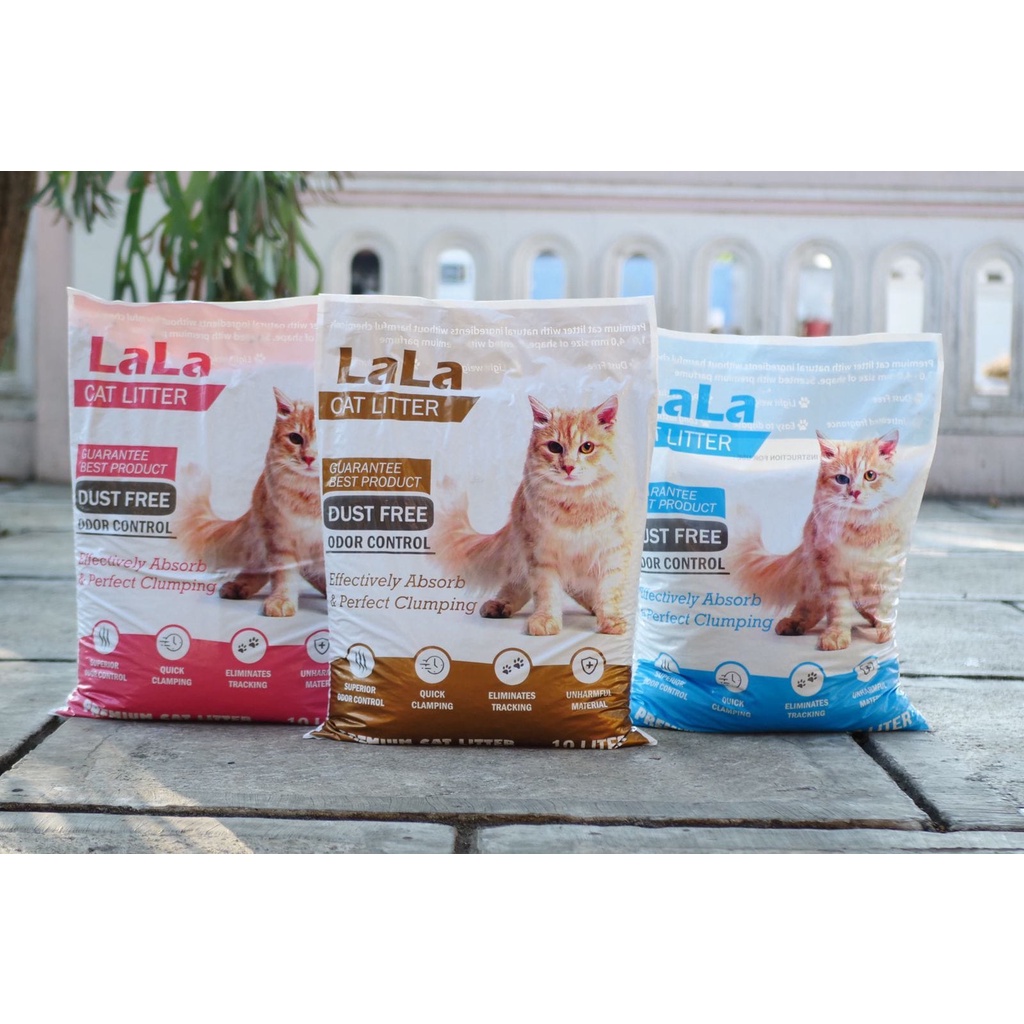 Pasir Kucing LALA 10 Litter 10L Cat Premium Wangi GRAB GOJEK