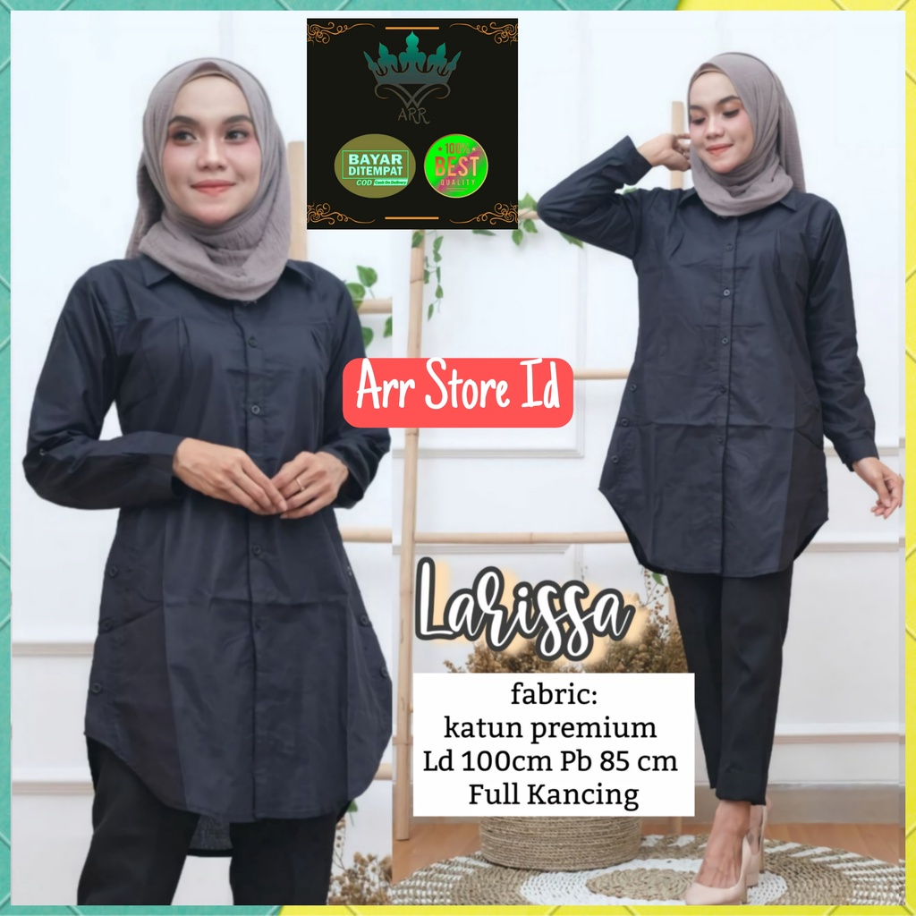 Baju Atasan Tunik Wanita Polos Terbaru 2021 Katun Premium Ld 100 P 85 Larissa Tunik Allsize