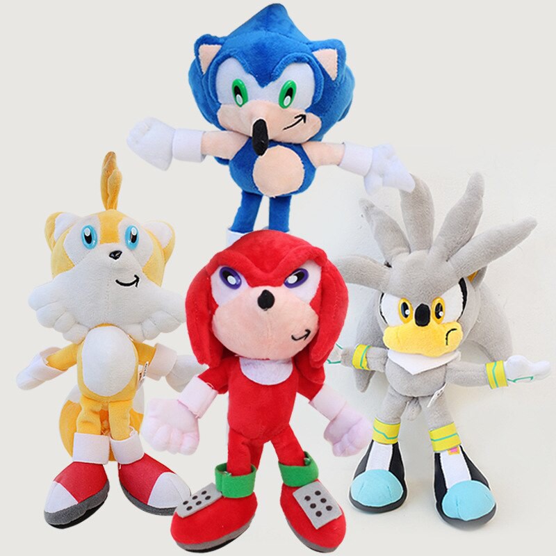 Super Sonico Doll 23cm Soft Plush Silver Sonic Game Figure Sonic Plush Stuffed Toys for Kids