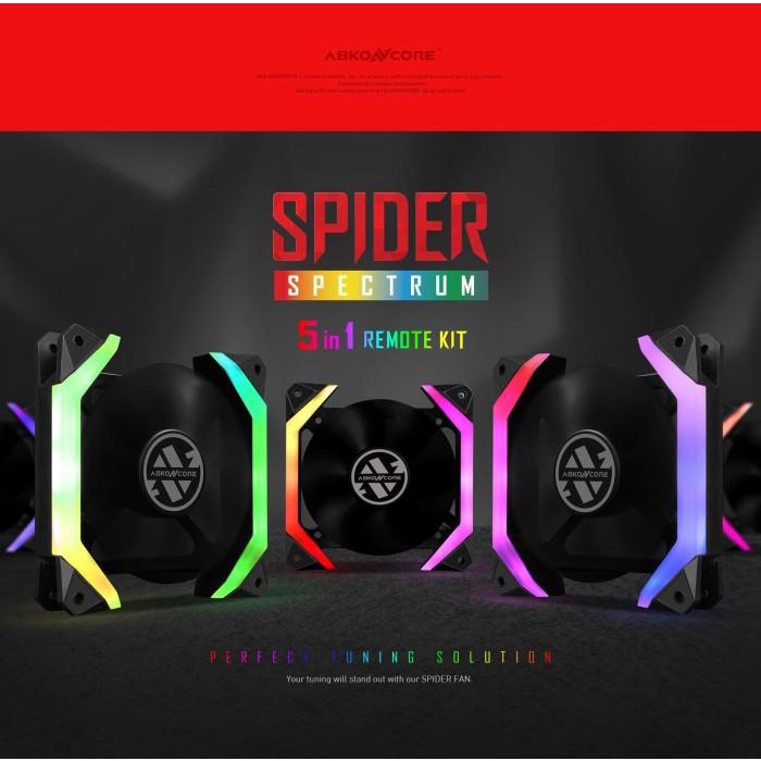 ABKONCORE SPIDER SPECTRUM 5 in 1 REMOTE KIT - RGB Fan Case
