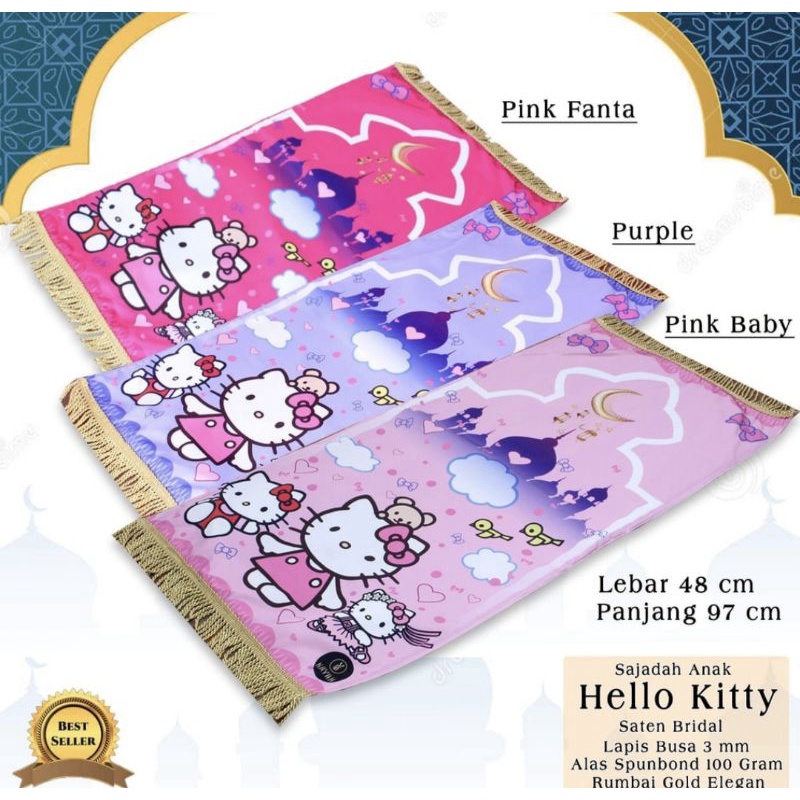 Sajadah Anak Karakter Hello Kitty Rumbai Terbaru