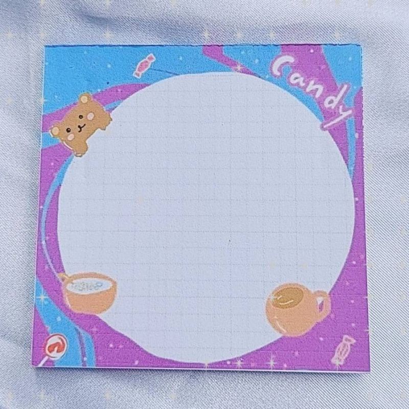 Memo pad by sunbearry.co custom memo pad bts snoppy aesthetic star scrabook-Candy bear