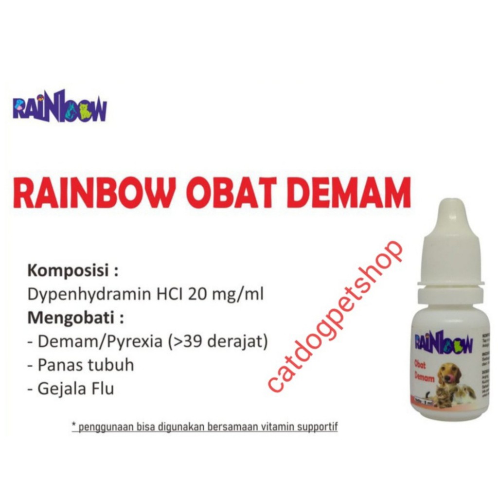 Rainbow Obat Demam Cat &amp; Dog &amp; Kelinci Netto 8 ml - Obat Hewan