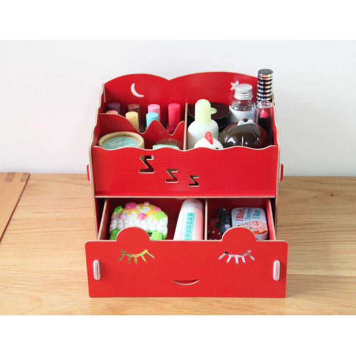 Kotak Serbaguna Kayu DIY 3 Sekat 1 Laci ZZZ