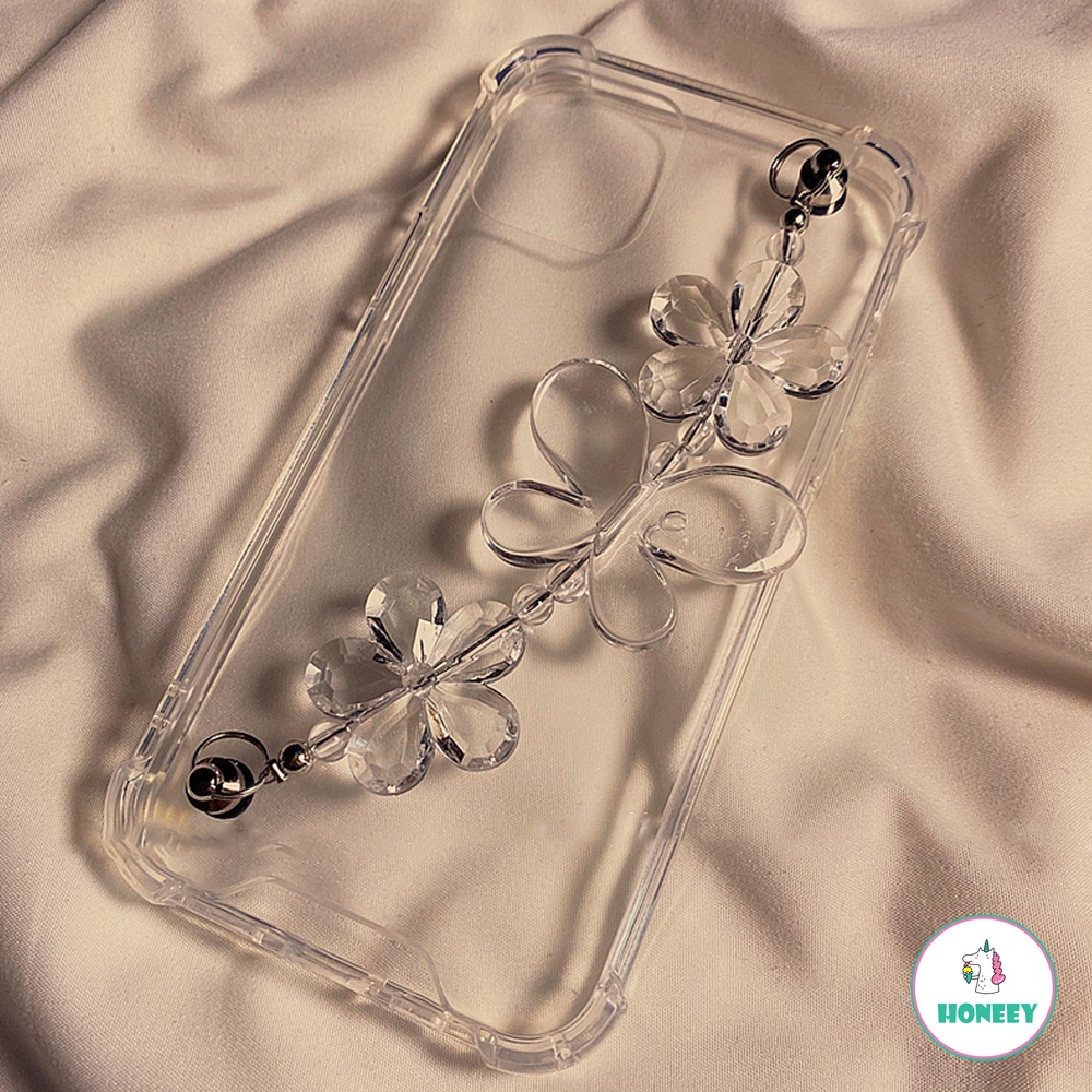 Soft Case TPU Motif Kupu-Kupu Retro Kristal Anti Slip Shockproof Untuk iPhone 13 12 11 Pro Max 7 Plus