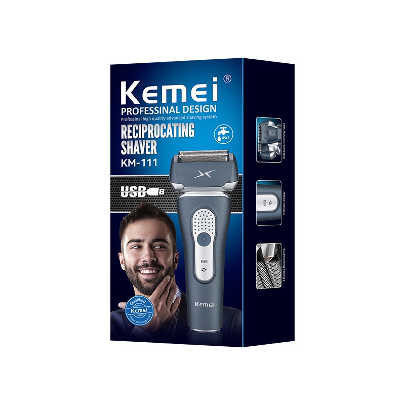 Kemei KM-111 Reciprocating Shaver Waterproof Alat Cukur