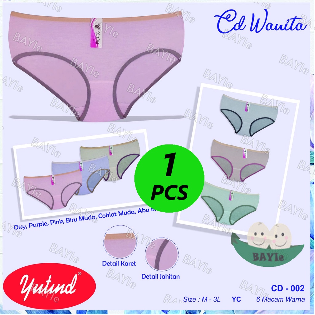 BAYIe - 1 PCS Celana Dalam / CD Wanita Cewek YUTIND CD-002 POLOS Size M L XL XXL