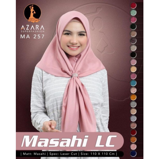 MURAH ! HIJAB MASAHI LC SQUARE BAHAN VOAL PREMIUM AZARA LASER CUT JILBAB KERUDUNG SEGI EMPAT WANITA