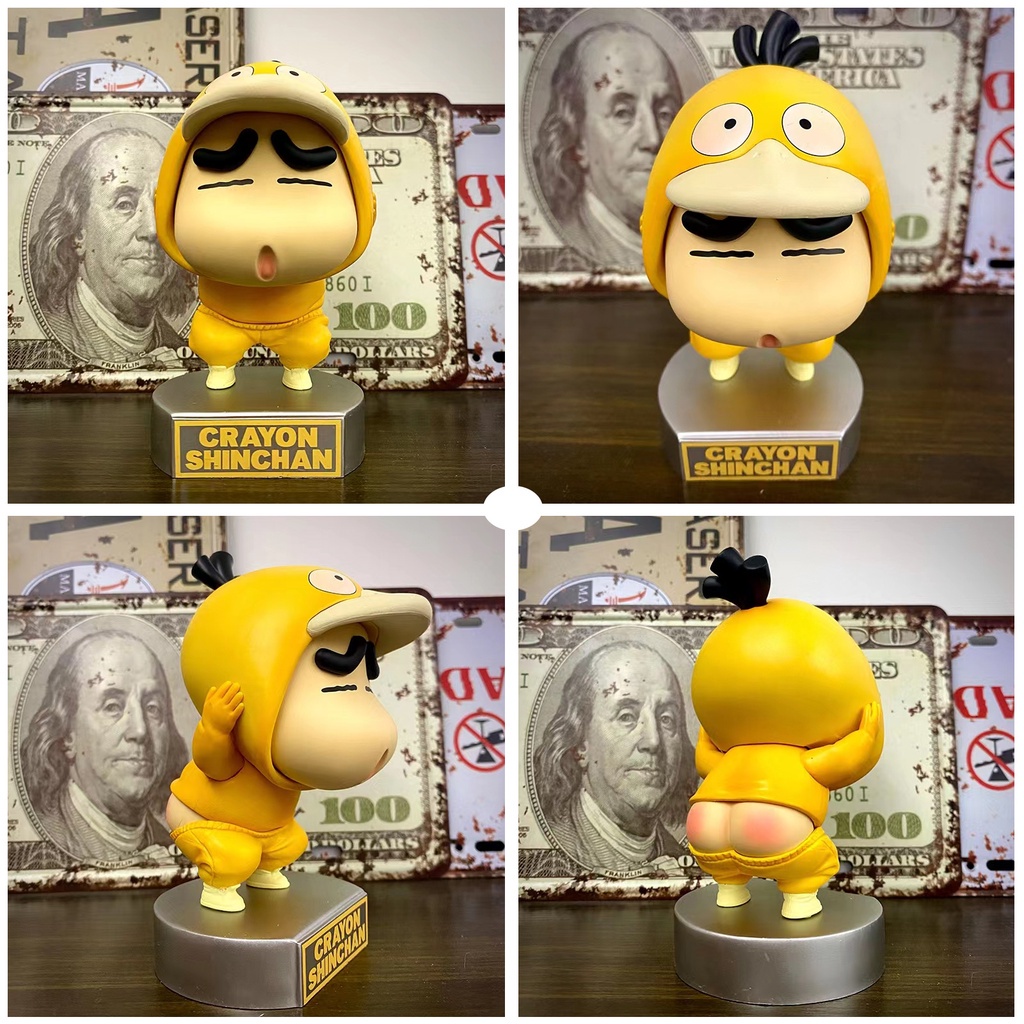 Action Figure Desain Bebek Krayon Shin-chan Cos Psyduck Buatan Tangan Bahan Pvc Untuk Mobil