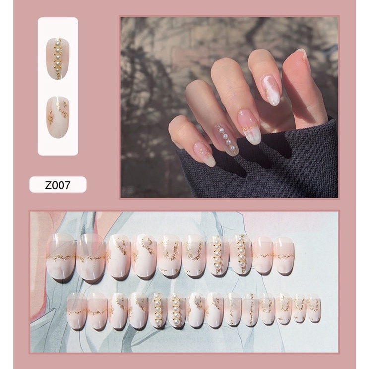 Kuku Palsu 【 B90，lem cair】Nikah kuku Wedding False Nailart Pengantin Tangan