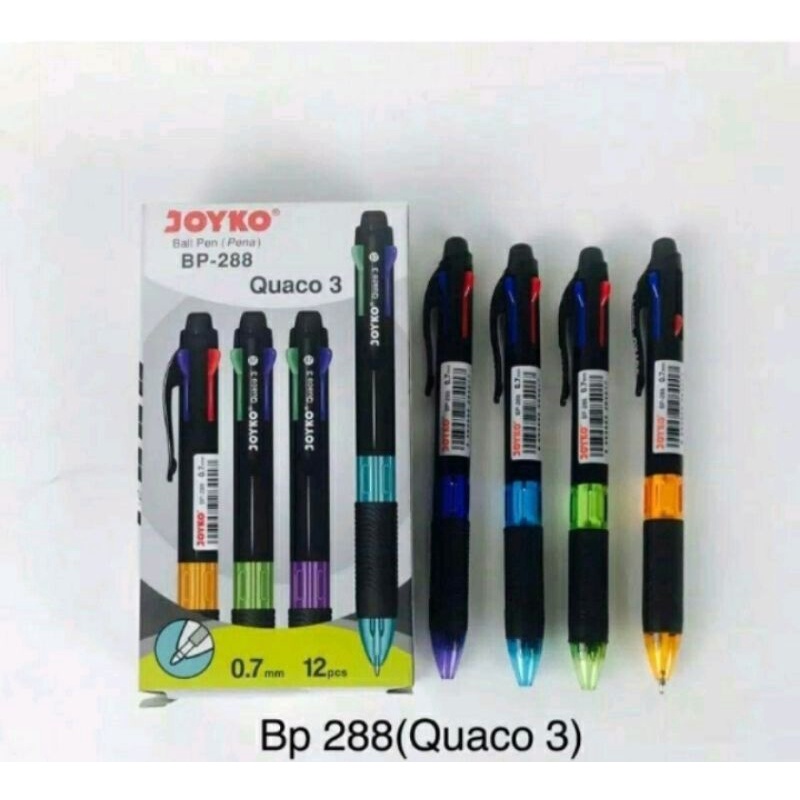 

Pulpen / Pen / Pena Joyko 4 Warna BP-288 Quaco 3 (12pcs)