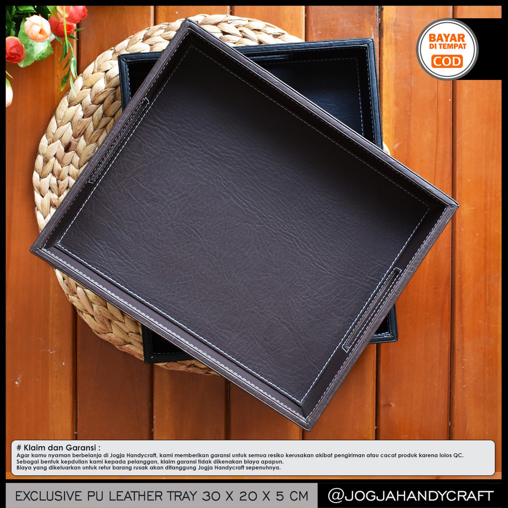 30x20x5 cm - Jogja Handycraft Nampan Kulit Premium / Baki / Tray Kulit Sintetis Hotel Kokoh &amp; rapih