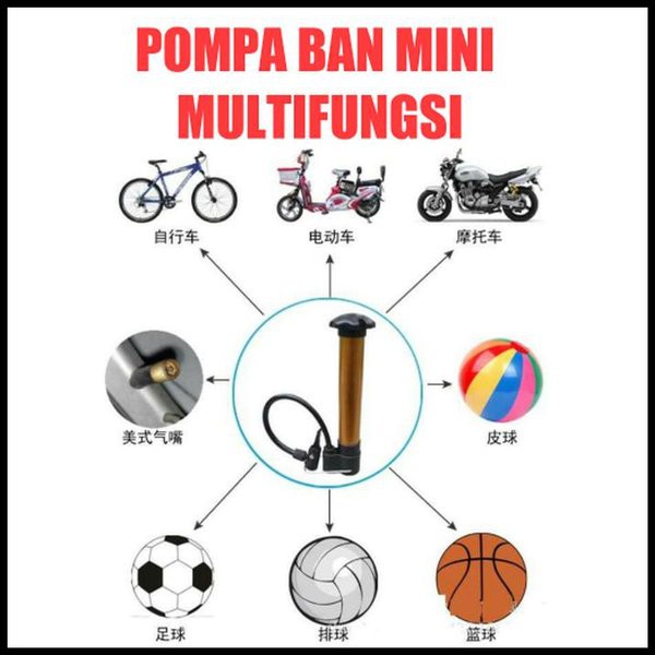 Pompa Ban Mini Portable - Pompa Potable Mini - Pompa Angin Ban Sepeda