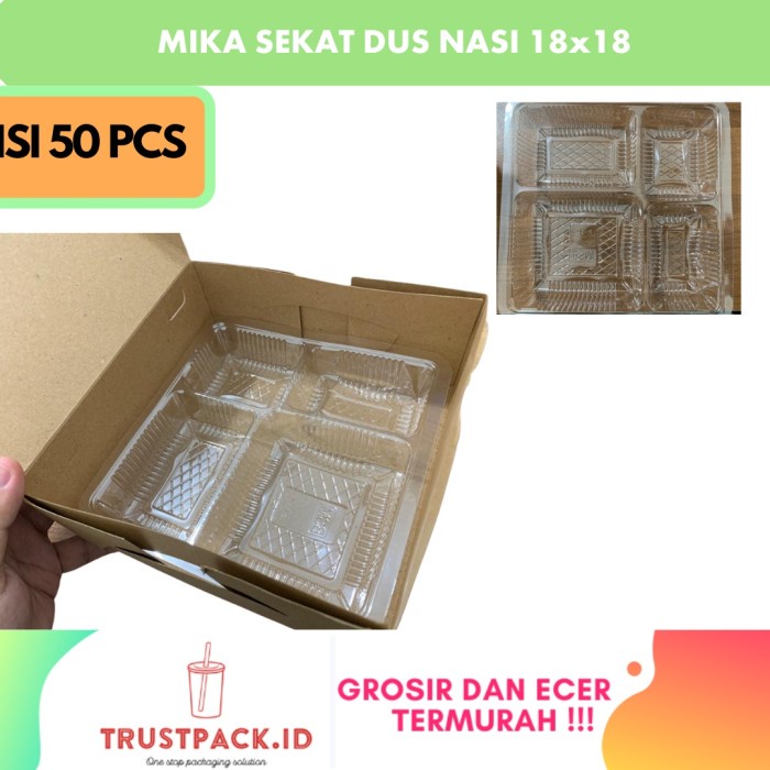 MIKA SEKAT DUS NASI / DALEMAN DUS NASI 18x18 isi 50 pcs