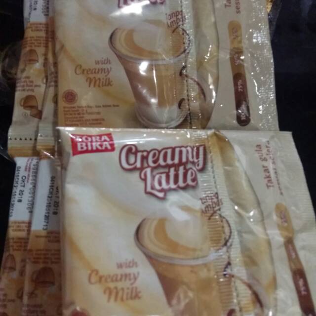 

kopi Torabika creamy latte per dus isi 12gtg