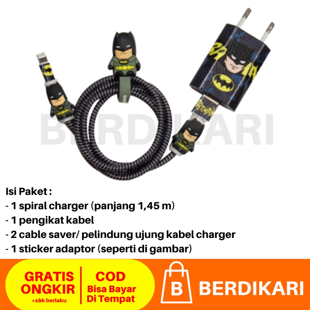 Pelindung Kabel Spiral iPhone 1 set tanpa charger